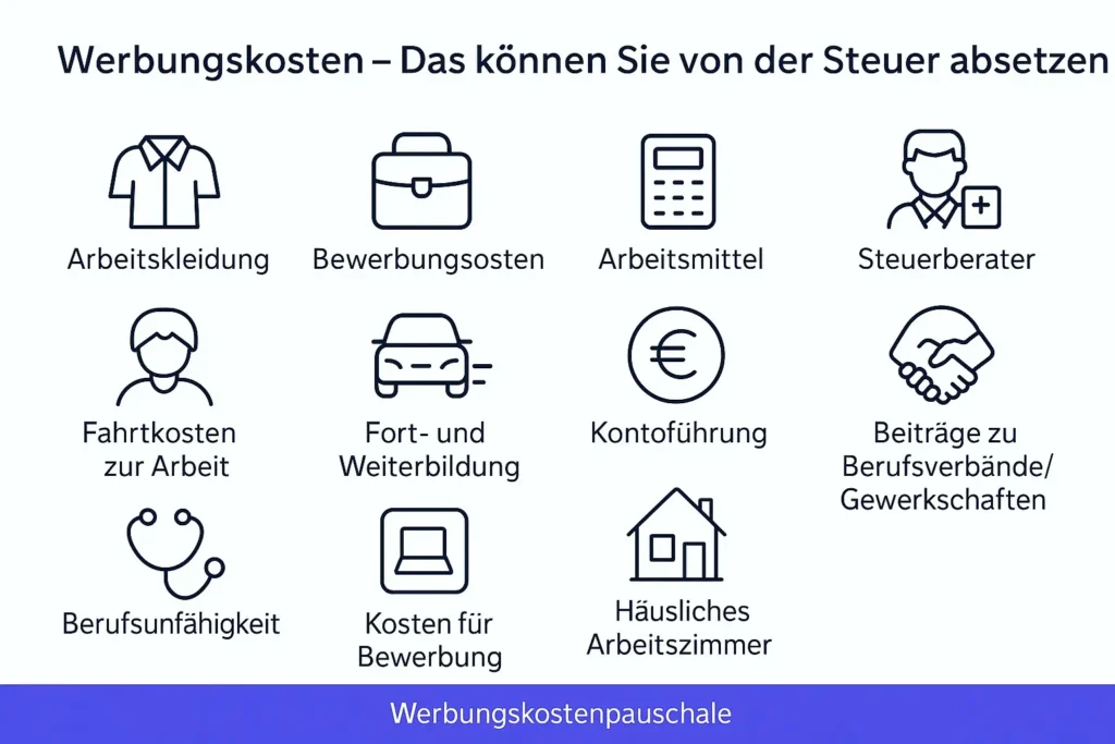 Werbungskosten aufgelistet