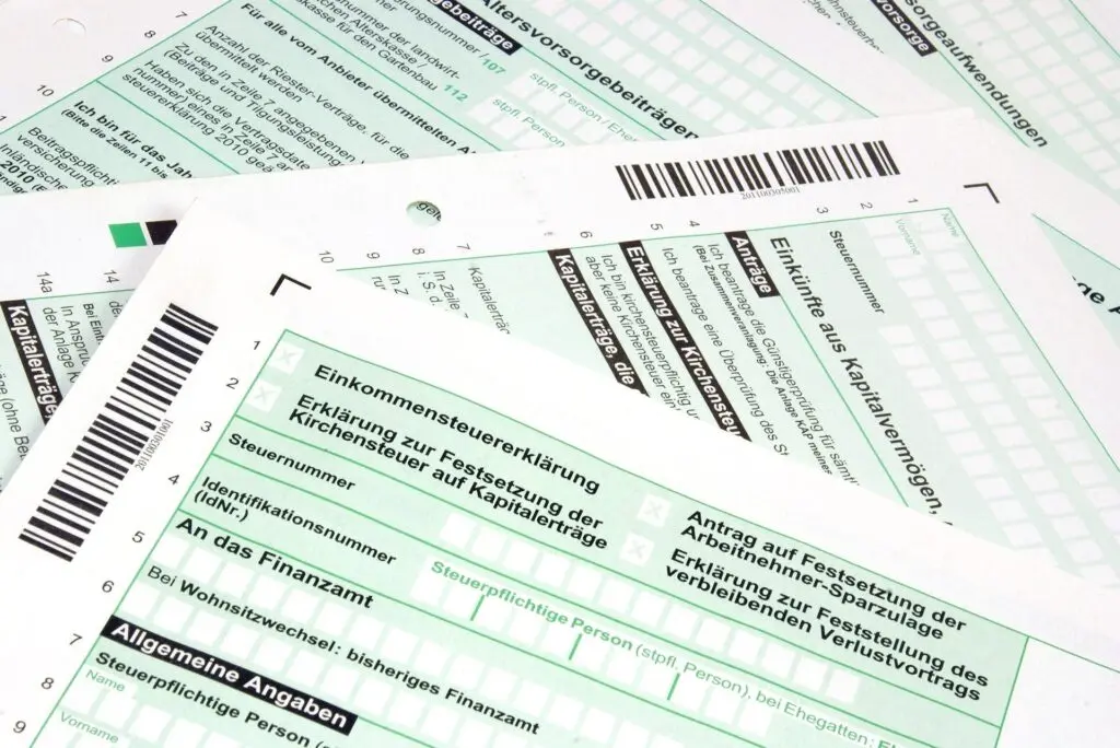 Einkommensteuererklärung Formular zum ausfüllen Formulare Einkommenssteuer